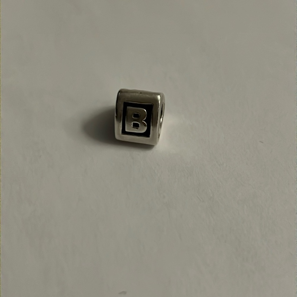 Pandora Sterling Silver Letter B Triangle Shaped Charm. 100% Authentic!